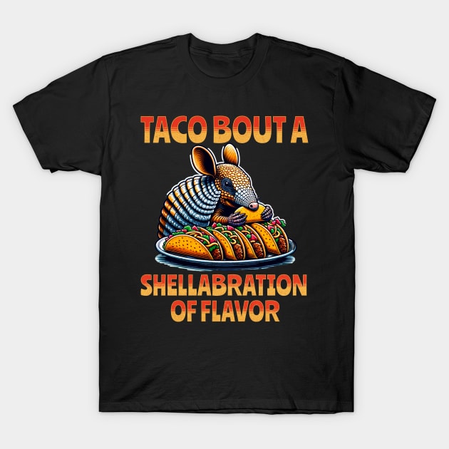 Cute Armadillo Eating Tacos For Cinco de Mayo Taco Bout Men T-Shirt by Dezinesbyem Designs